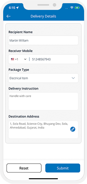 delivery details