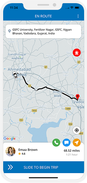 trip started rider get notification for trip started