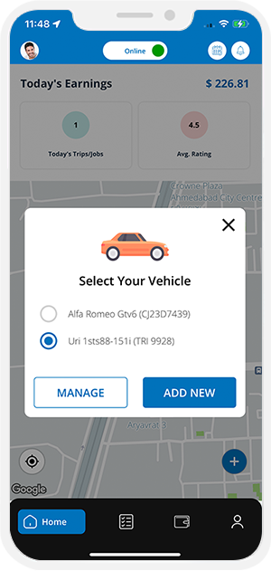 Select booking location