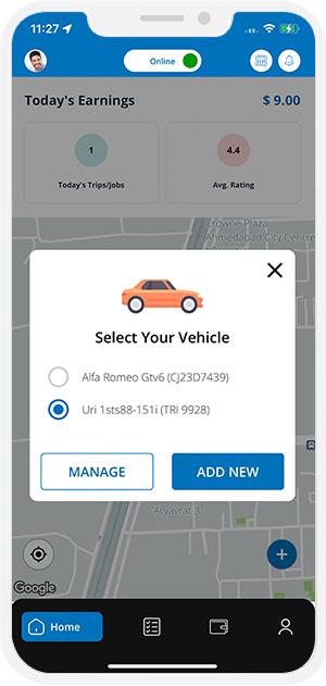 Select booking location