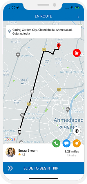 rider get notification for trip started