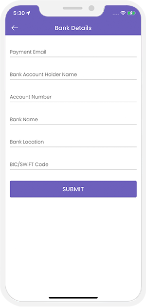 driver fill bank details