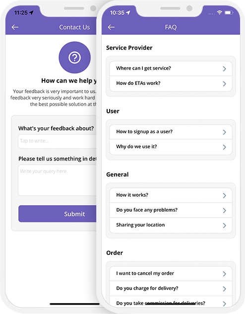 Driver login and registration screen