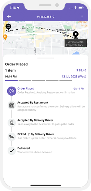 user track the order