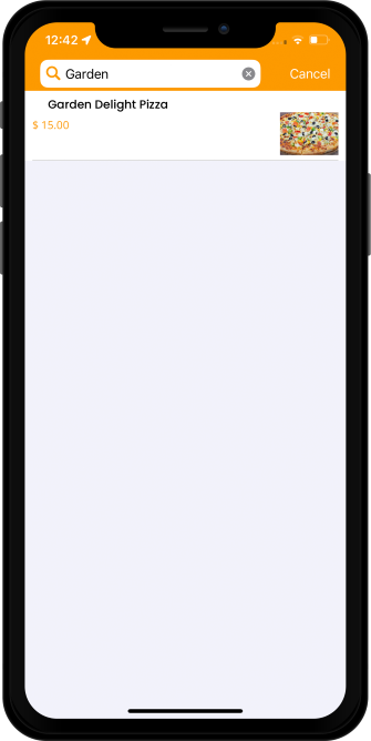 user search food items