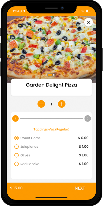user add food item to basket
