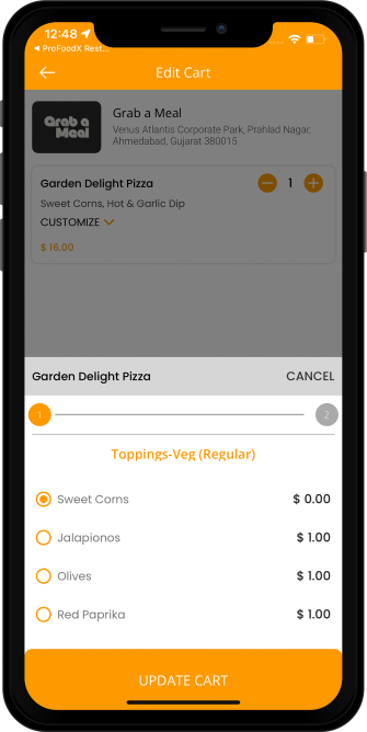 user add toppings