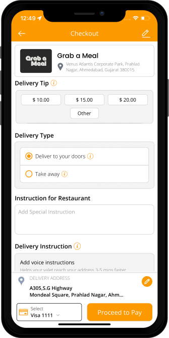 Checkout Screen