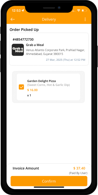delivery driver pickup order