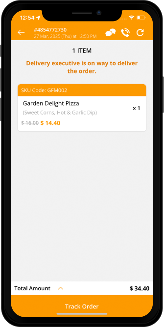restaurant track status of order