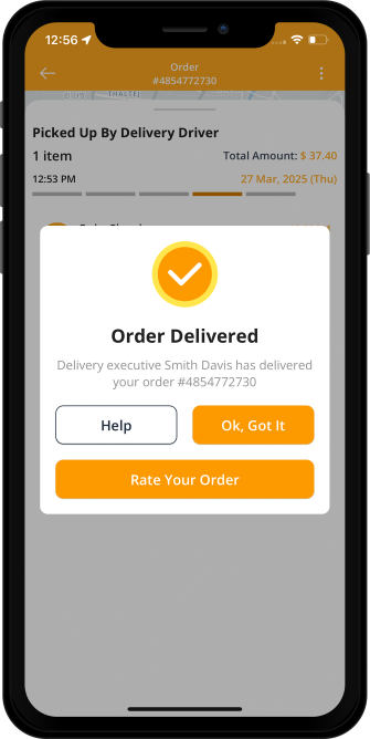 order delivered successful