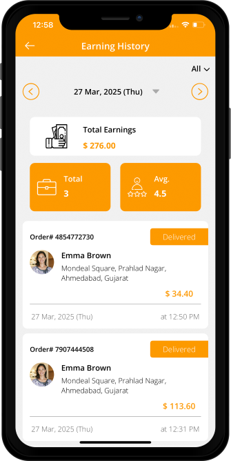 Restaurant see earning history