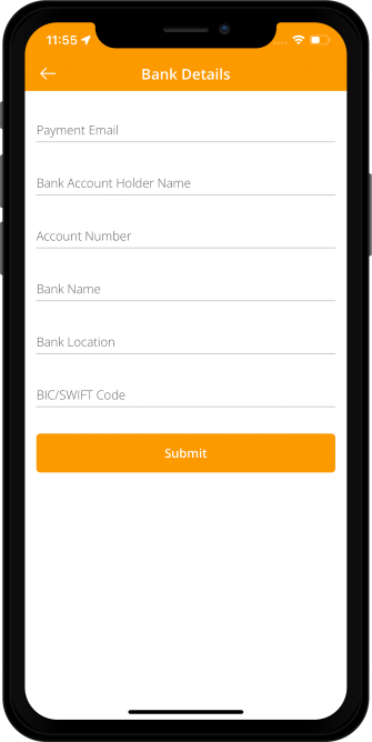 restaurant update bank details