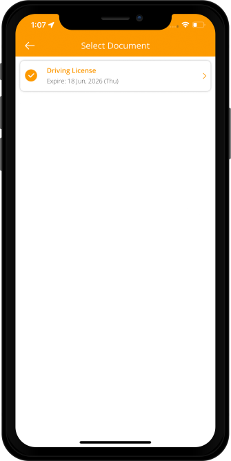 driver select necessary documents