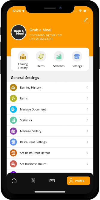 restaurant app menu