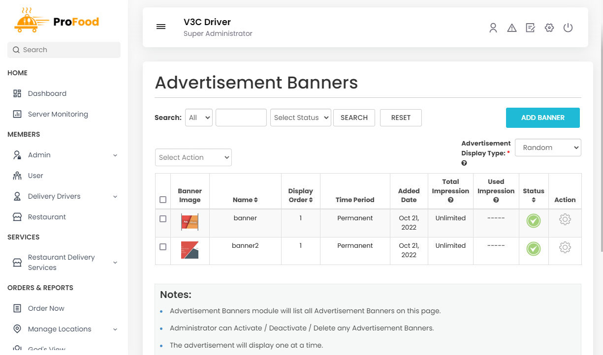 Advertisement Banners
