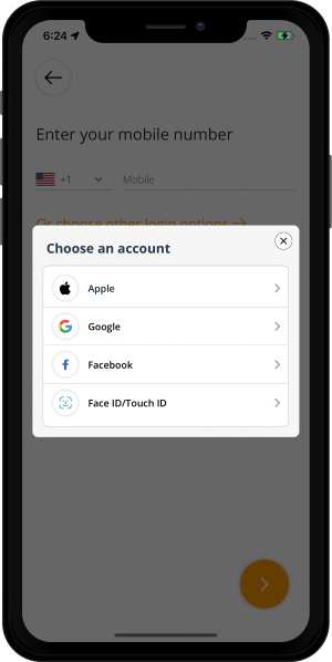 Face ID / Touch ID / Social Media Accounts