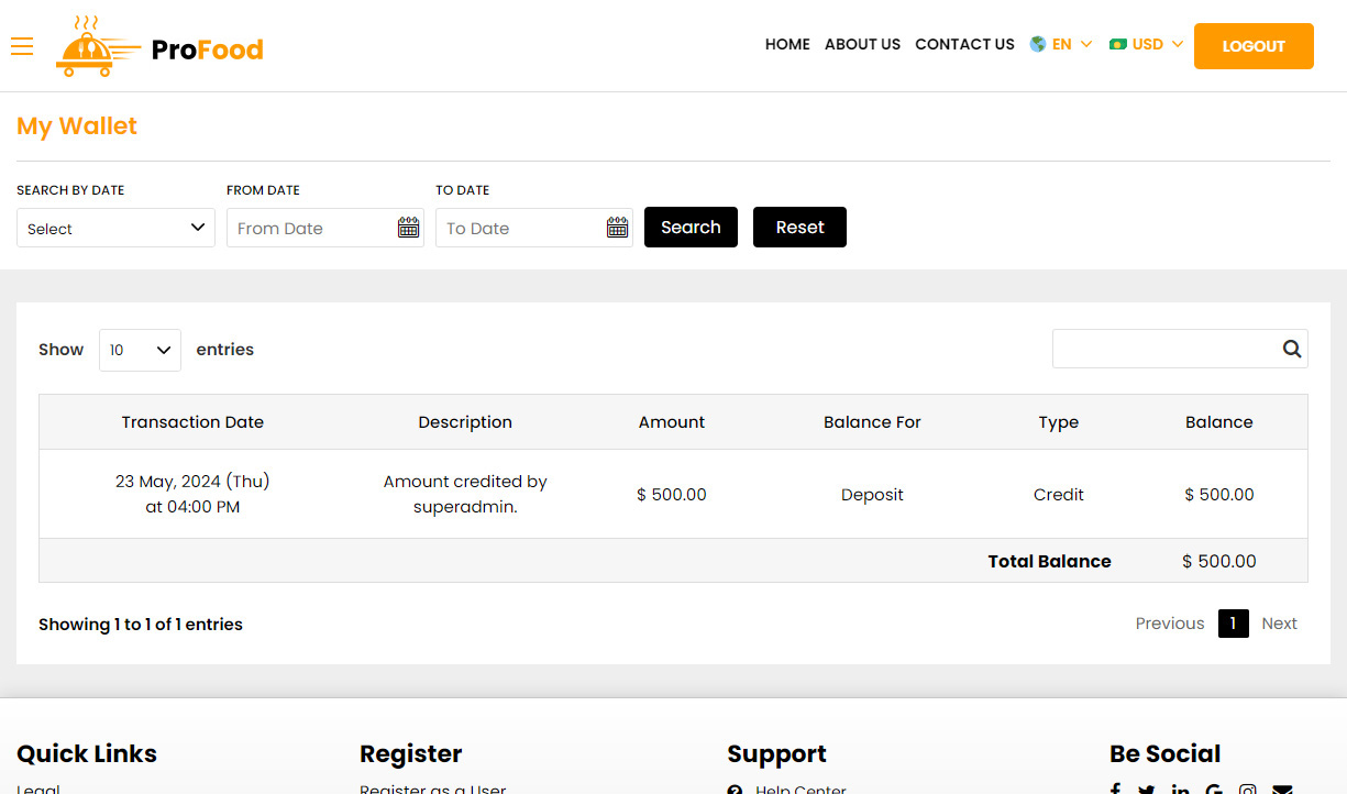 User Wallet