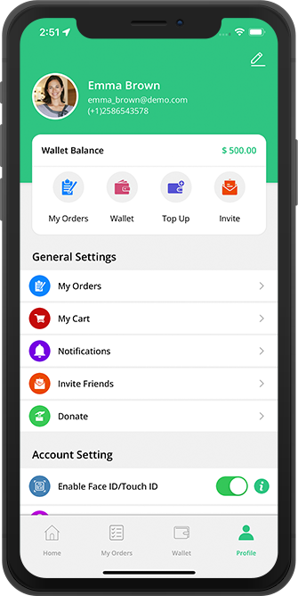 user app menu