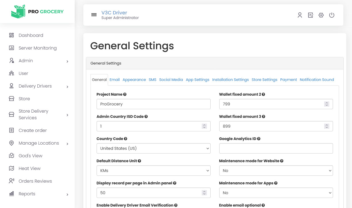 General Settings