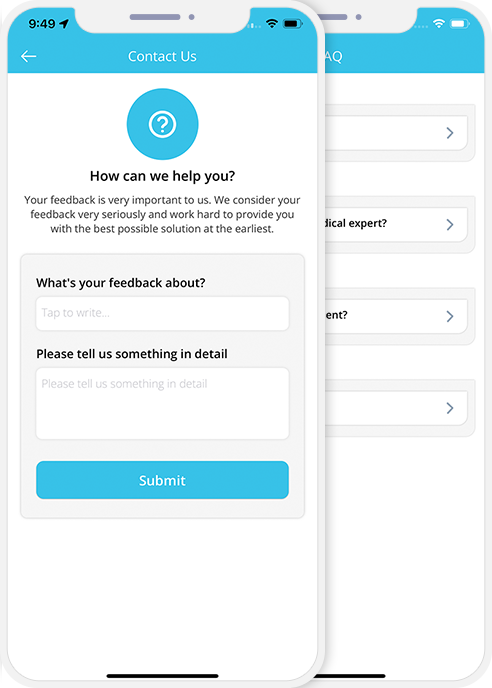 user app login and registration screen