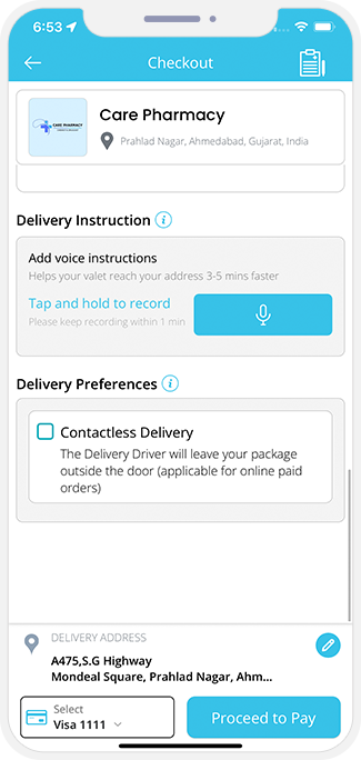 Voice Instruction for Delivery Driver