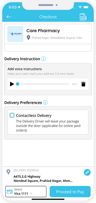 Voice Instruction for Delivery Driver