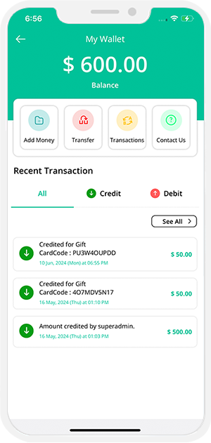 user and provider manage their wallet