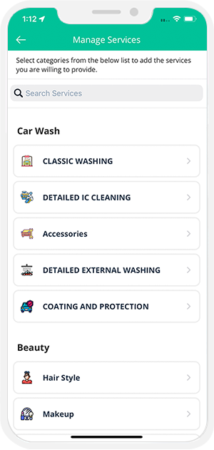 choose service categories