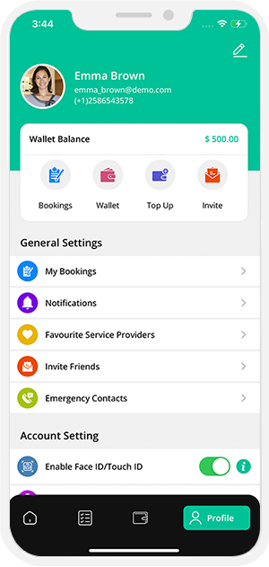 user app menu