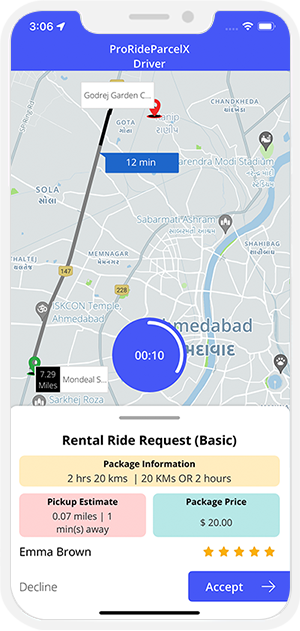 Rental Ride Request