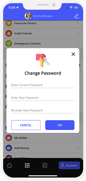 Change Password Screen