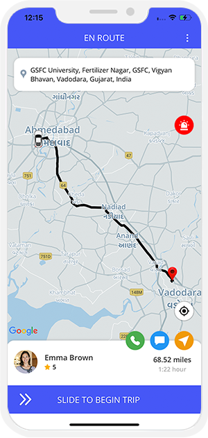 rider get notification for trip started