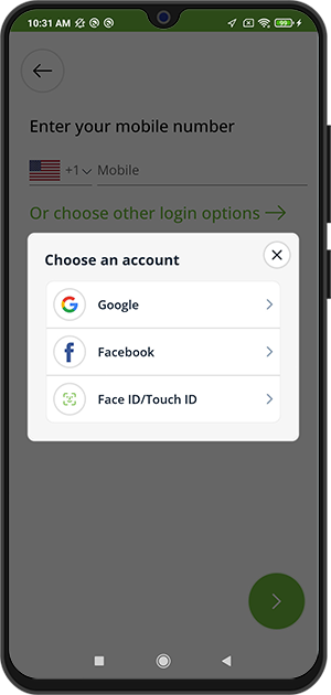 choose an account for login