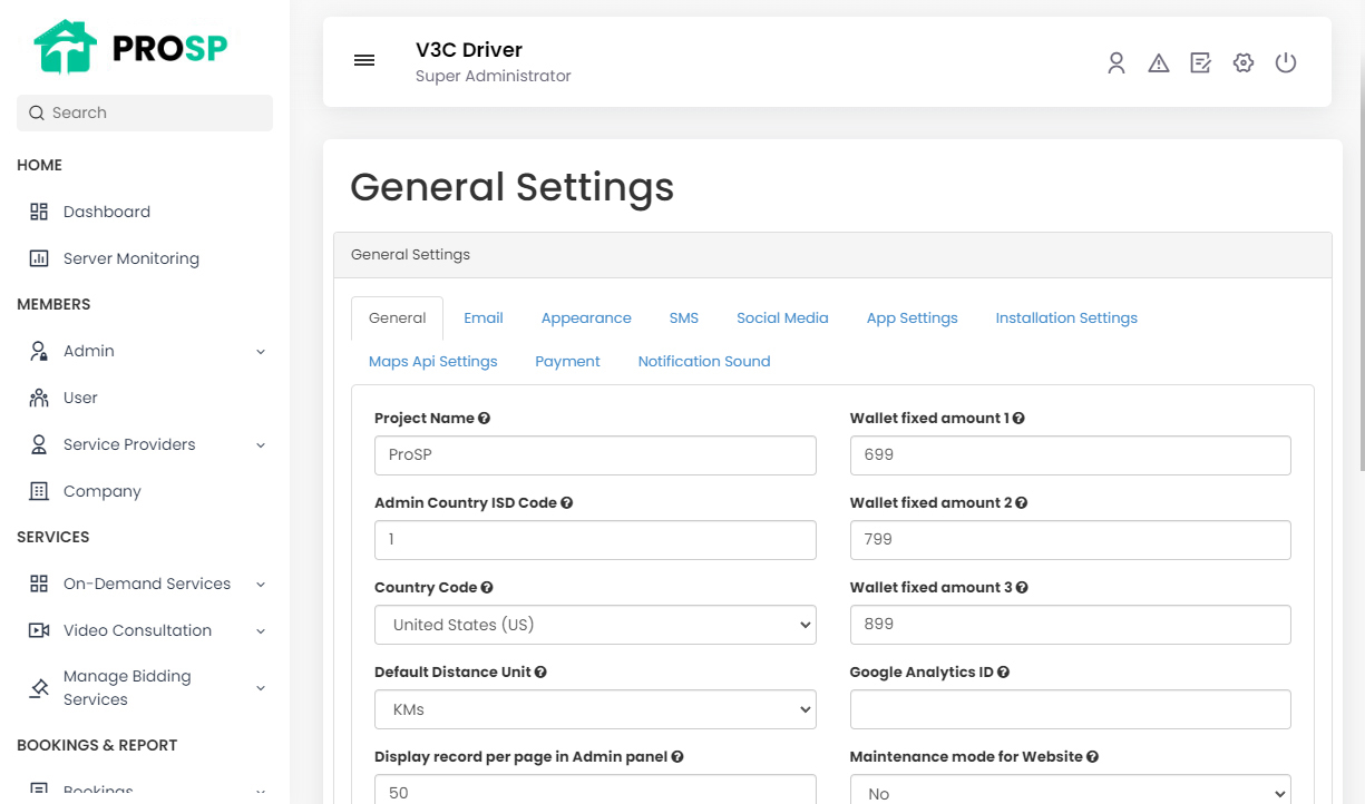 General Settings