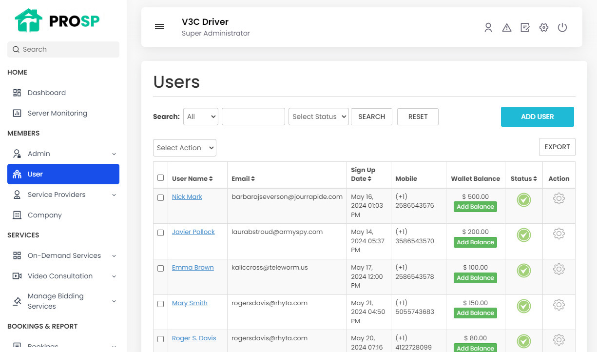 Manage Users