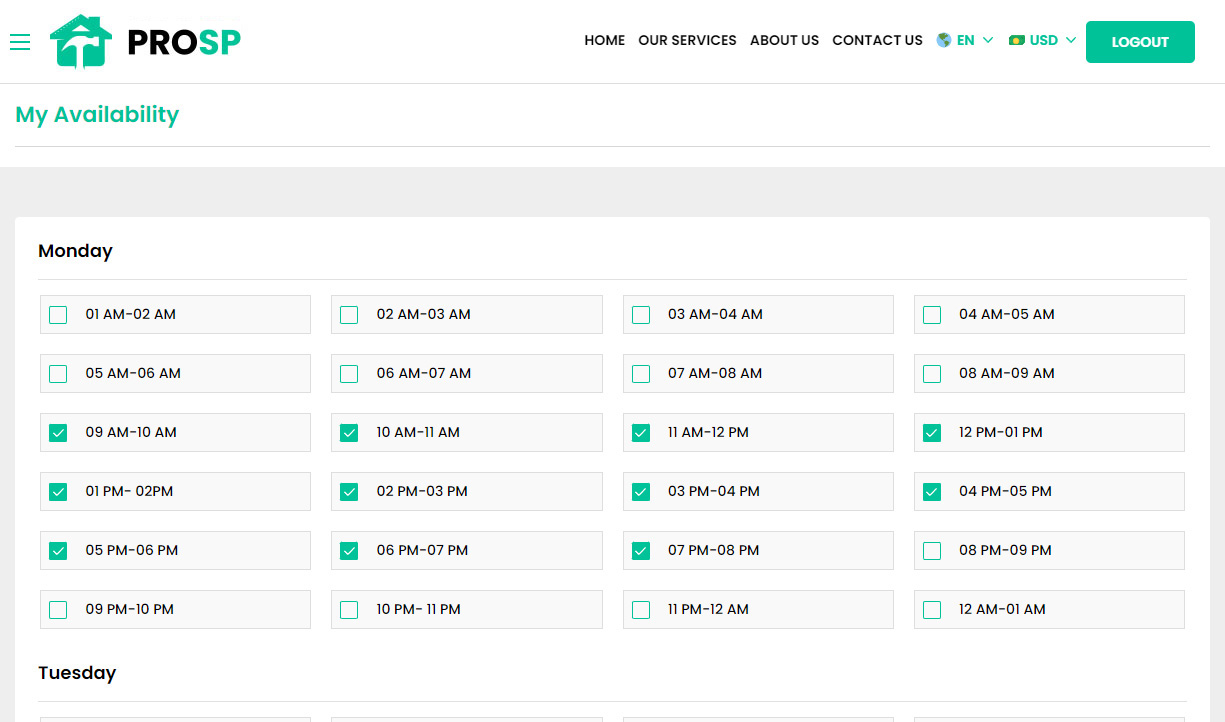 Service Provider Availability