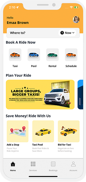 user select service and location