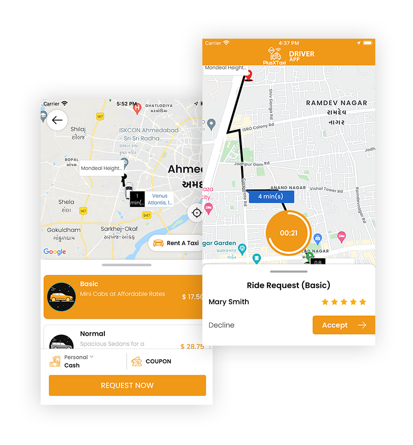 customized cab booking app
