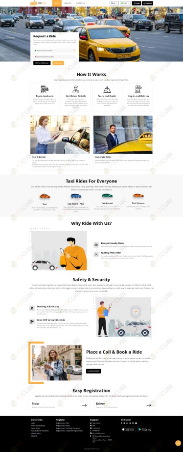 red taxi booking website color theme