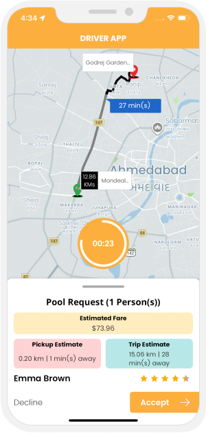 driver accept or reject pooling request