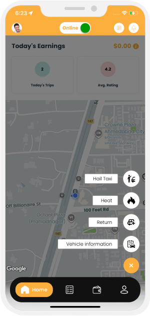 driver application menu option