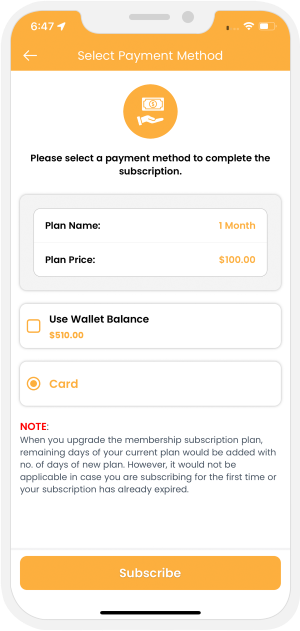 select payment method