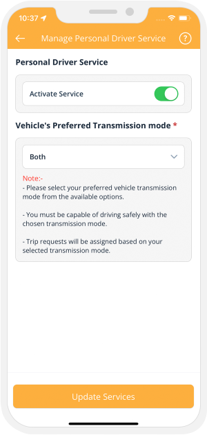 choose service categories