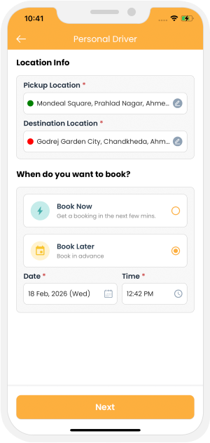 Select booking location