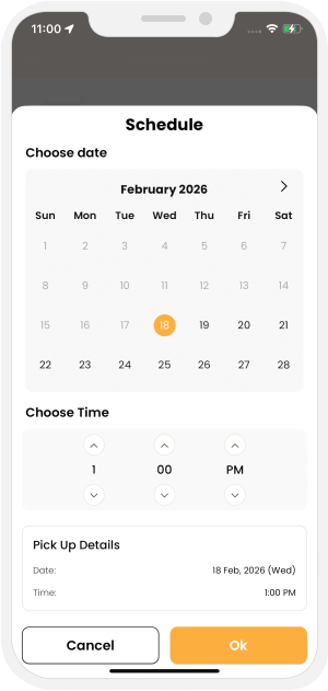 Select booking location