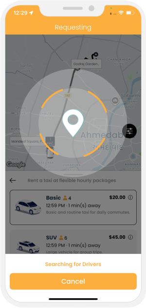 Taxi rental hour wise package