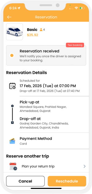 Ride Later booking in My Bookings section