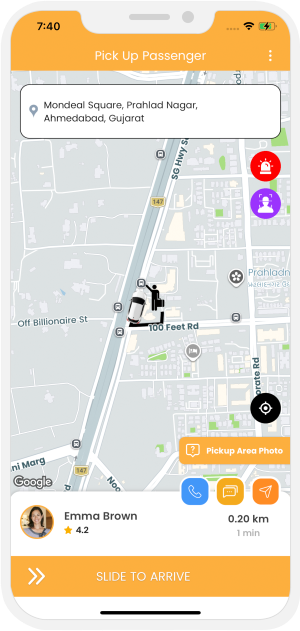 Driver can see the pickup location on a map