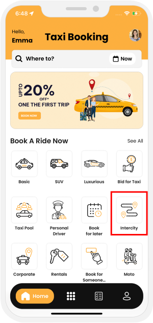 intercity trip feature